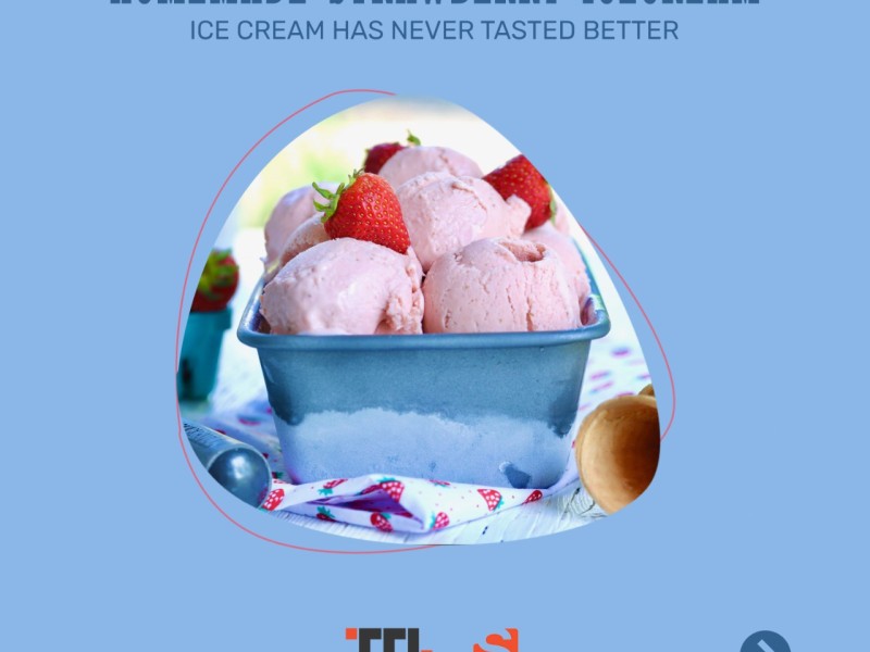 Homemade Strawberry Ice cream Image