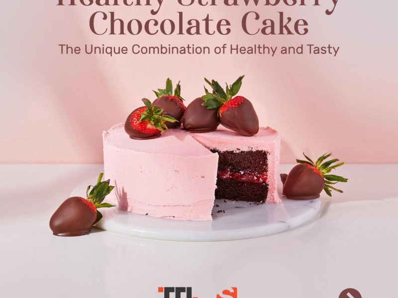 Healthy Strawberry Chocolate Cake Image