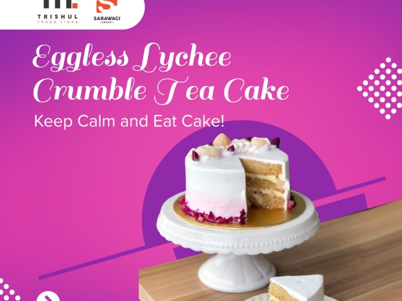 EGGLESS LYCHEE CRUMBLE TEA CAKE Image