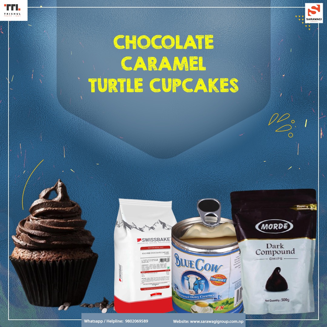 HOCOLATE CARAMEL TURTLE CUPCAKES Image