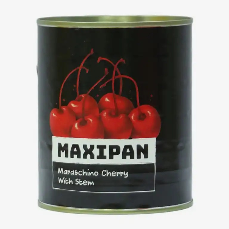 MAXIPAN CANNED RED MARSCHINO CHERRY WITH STEM PITTED WITHOUT SEEDS Image