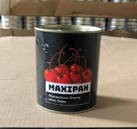 Maxipan Maraschino Red Cherry With Stem (Pitted / No Seed) Image