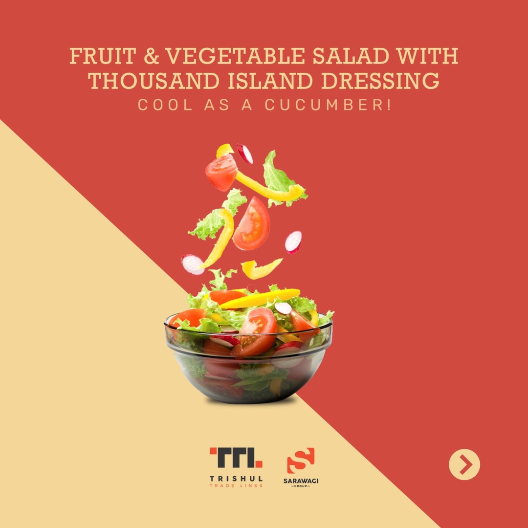 FRUIT & VEGETABLE SALAD WITH THOUSAND ISLAND DRESSING Image