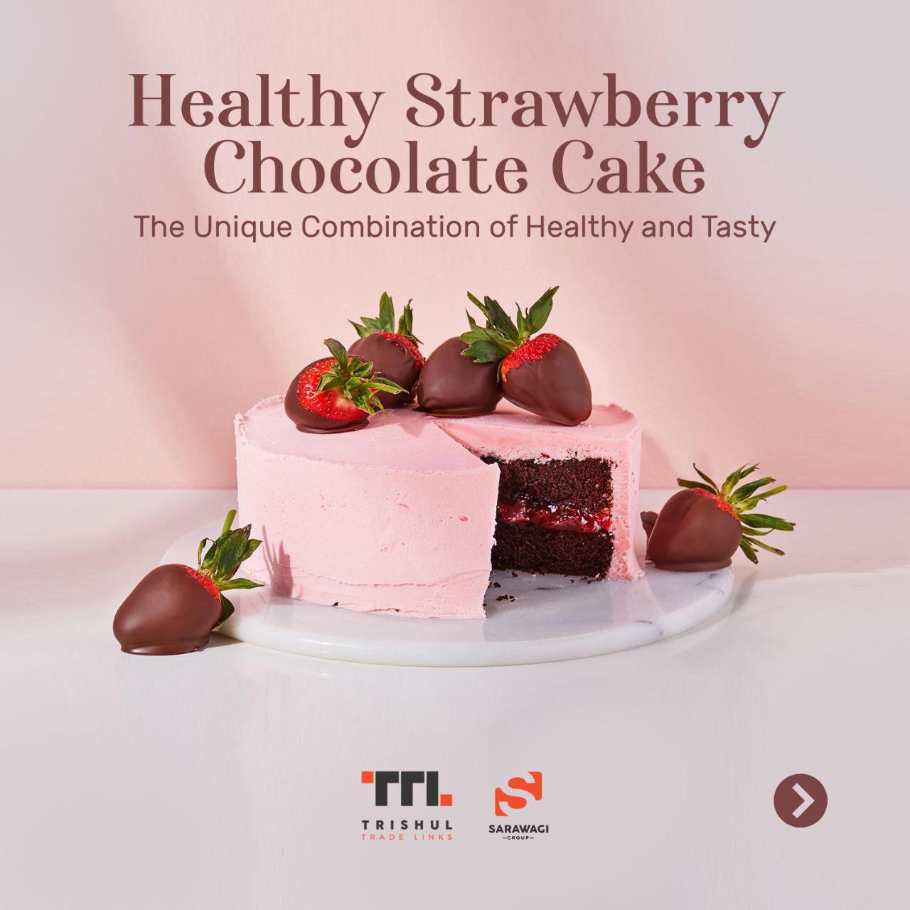 Healthy Strawberry Chocolate Cake Image