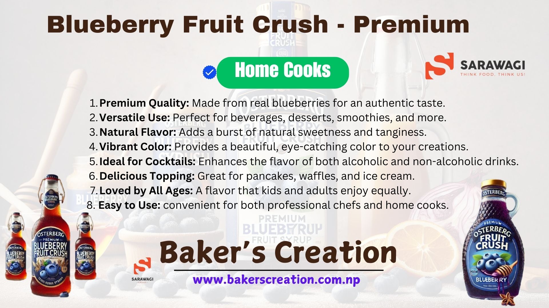 Osterberg Blueberry Fruit Crush – Premium Blueberry Syrup
